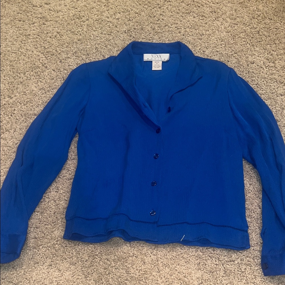 Nexx Royal Blue Silk Blouse